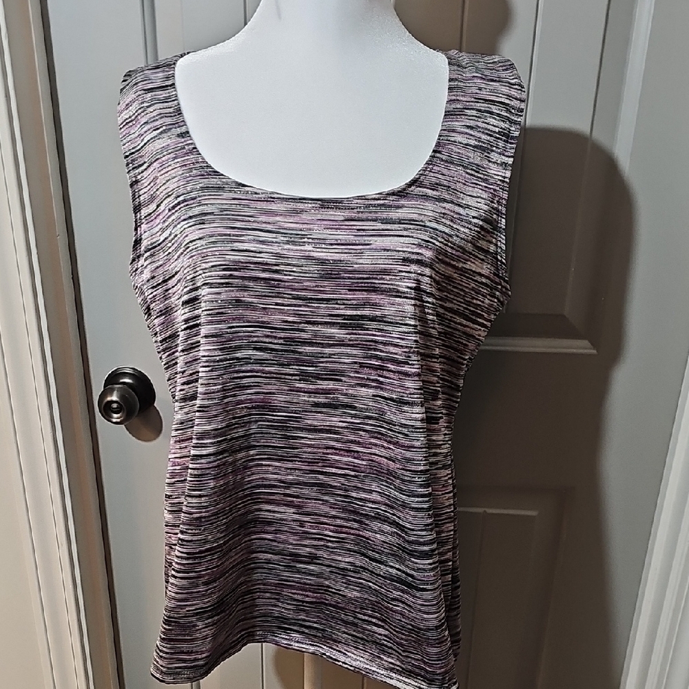 Aqua Blu Purple Gray Sleeveless Tank Top